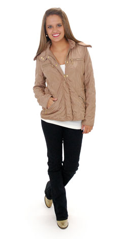 Classic Quilted Jacket, Camel