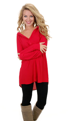 Simply Scrumptious Tunic, Red