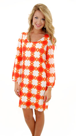 Home Plate Dress, Orange