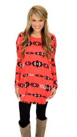 Last Frontier Tunic, Coral
