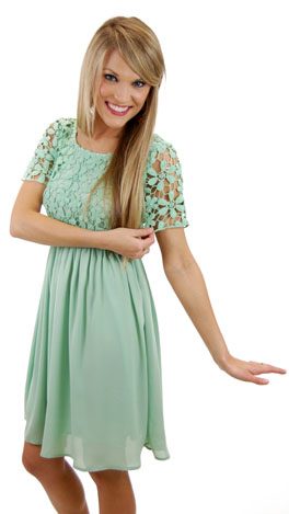 Hopelessly Devoted Dress, Mint