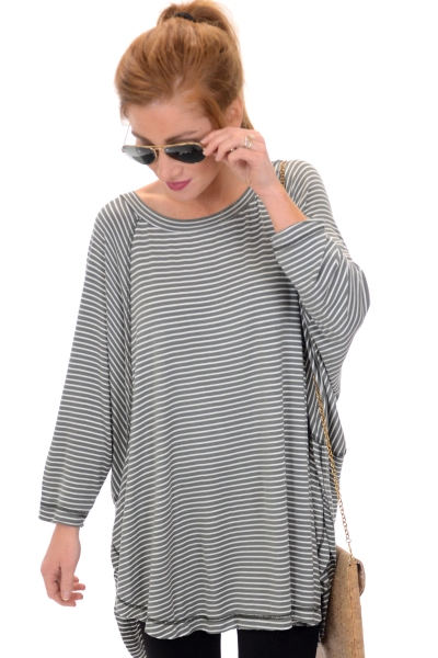 Alex Striped Tunic, Olive
