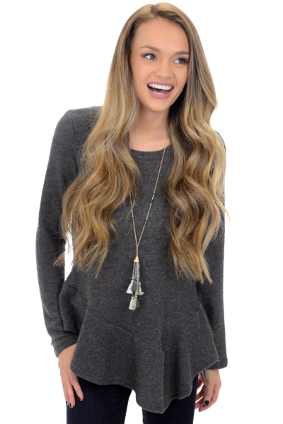 Lolita Ruffle Sweater, Grey