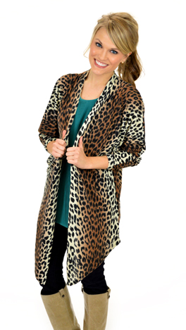 Long Leopard Cardi