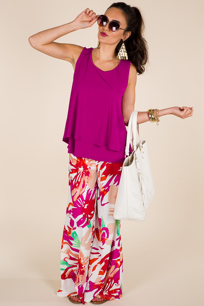 Lola Layered Top, Magenta