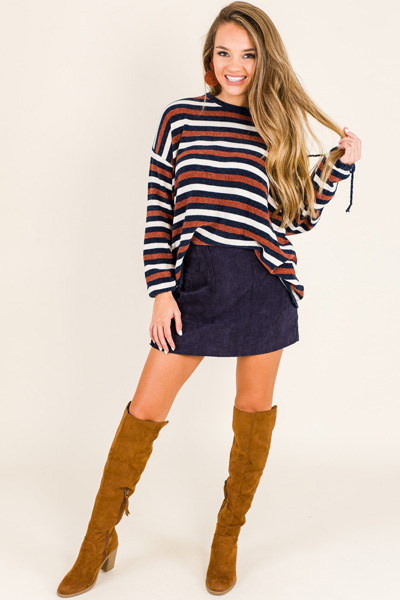 Chenille Stripe Sweater