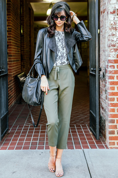 Chandler Crepe Pant, Olive