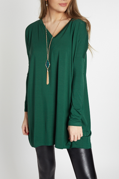 Piko Boxy V Tunic, Forest Green