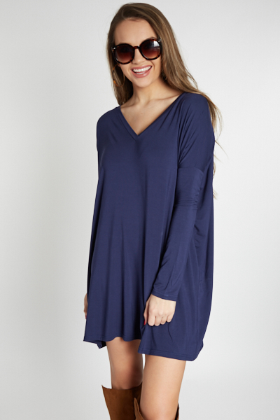 Piko Boxy V Tunic, Navy
