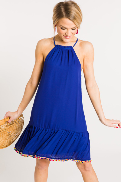Fun Fetti Trim Dress, Royal