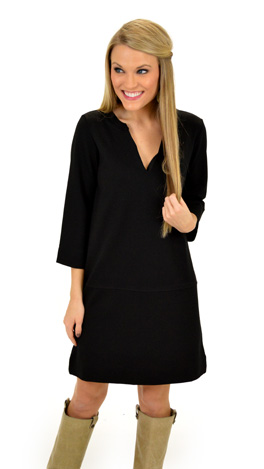 Ponte Box Dress, Black