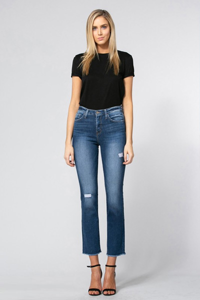 Distressed Crop Micro Boot