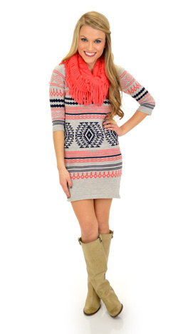 Taylor Sweater Dress, Gray (Monday NEW arrival)