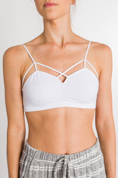 Famous Criss Cross Bralette, White