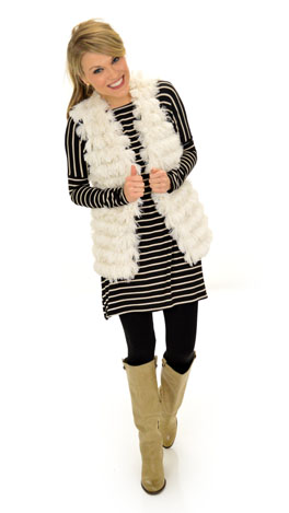 Fuzzy Wuzzy Vest, Ivory