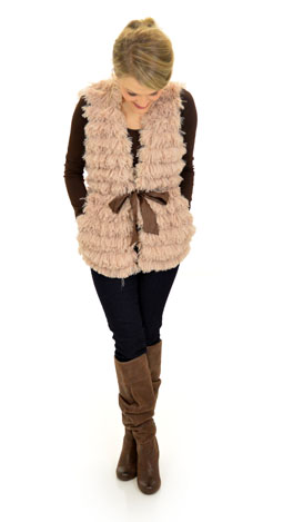 Fuzzy Wuzzy Vest, Taupe