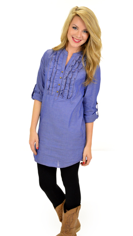 Ruffle Denim Dress