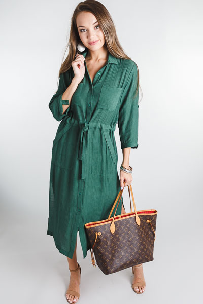Utility Midi Dress, Green