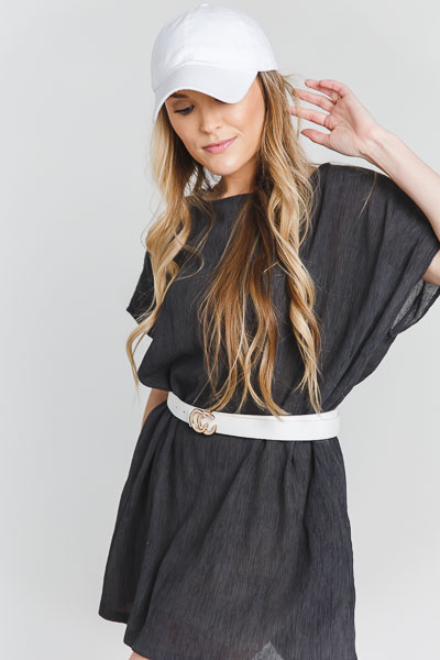 Crinkle in Time Tunic, Black