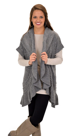 Ruffle Down Cardigan
