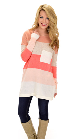 Pacific Sweater, Coral Pink