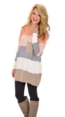 Pacific Sweater, Peach Mocha - MASKS - The Blue Door Boutique