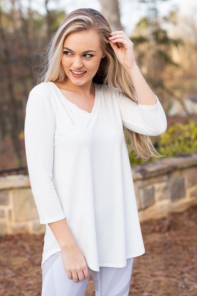 Zeny Knit Tunic, Ivory