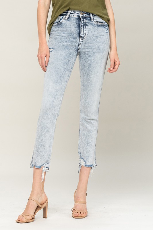 Acid Wash Straight Leg Jeans