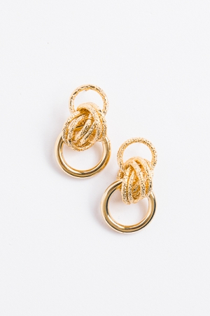 Textured Knot & Circle Earring