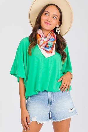 Stretchy Bubble Top, Kelly Green