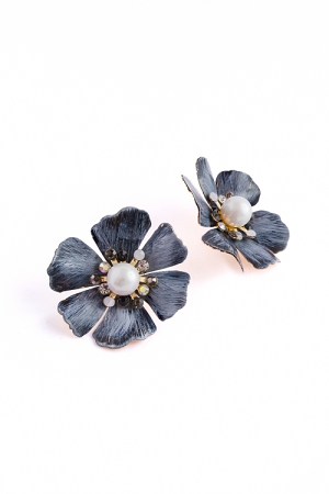 Pearl & Crystal Flower Earring