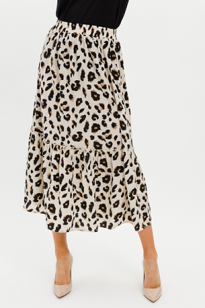 Ellen Leopard Midi Skirt