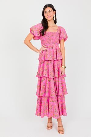Do A Twirl Maxi, Pink Floral
