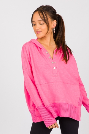 Saturday Oversize Hoodie, Hot Pink (MONDAY NEW ARRIVAL)