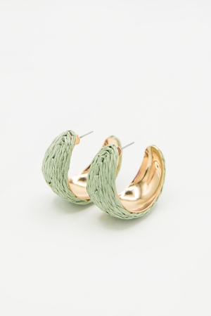Raffia Hoops, Sage