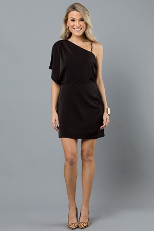 Olivia One Shoulder Dress, Black