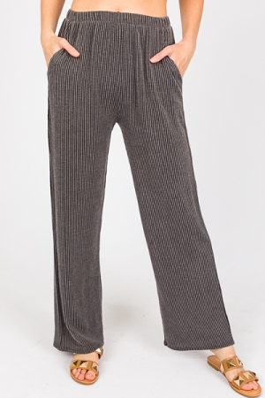 Rib Texture Pants, Charcoal