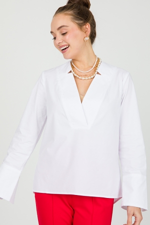 V-Neck White Top
