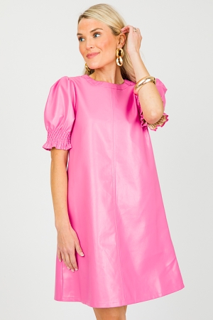 Pink Denim Ruffle Dress - New Arrivals - The Blue Door Boutique