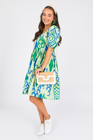 Aria Tiered Dress, Lime