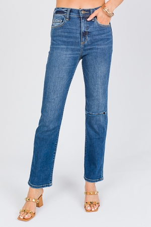 Willa Straight Jeans, Medium Dark