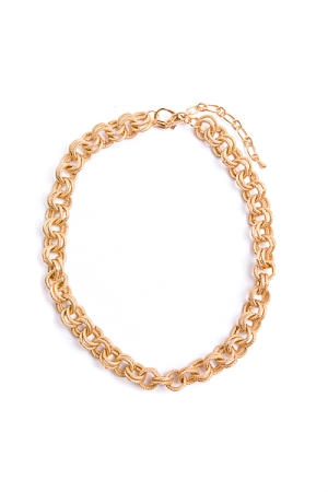 Textured Chain Choker, Gold