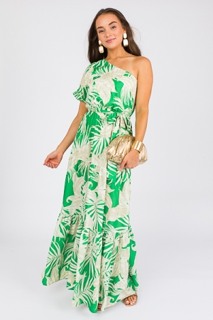 Caicos Belted Maxi, Green
