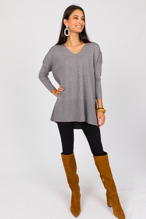 Ollie Tunic Sweater, Grey