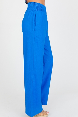 Regan Linen Pants, Azure