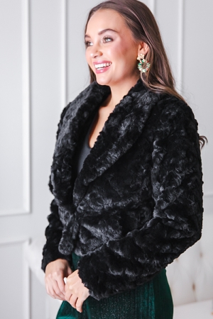 Lillian Fur Coat, Black