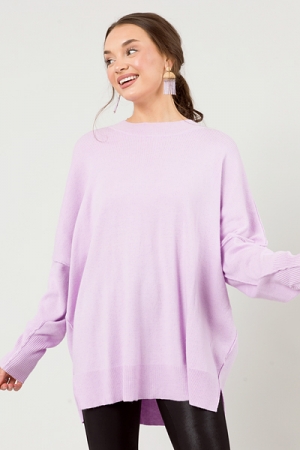 Astrid Ribbed Sweater, Lilac