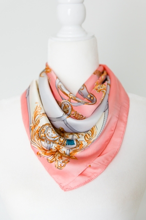 Chain And Crest Scarf, Pink
