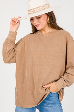 Val Long Sleeve Tee, Pale Brown