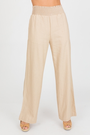 Regan Linen Pants, Khaki